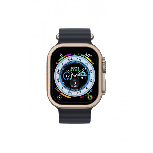 Newface Apple Watch Ultra 49mm Alüminyum Kasa Cam Ekran Koruyucu - Gold Newface Apple Watch Ultra 49mm Alüminyum Kasa Cam Ekran Koruyucu - Gold