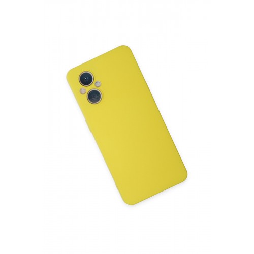 Newface Oppo Reno 8 Lite Kılıf Nano içi Kadife Silikon - Sarı Newface Oppo Reno 8 Lite Kılıf Nano içi Kadife Silikon - Sarı
