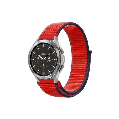 Newface Watch 22mm Hasırlı Cırtcırtlı Kordon - Lacivert-Kırmızı Newface Watch 22mm Hasırlı Cırtcırtlı Kordon - Lacivert-Kırmızı