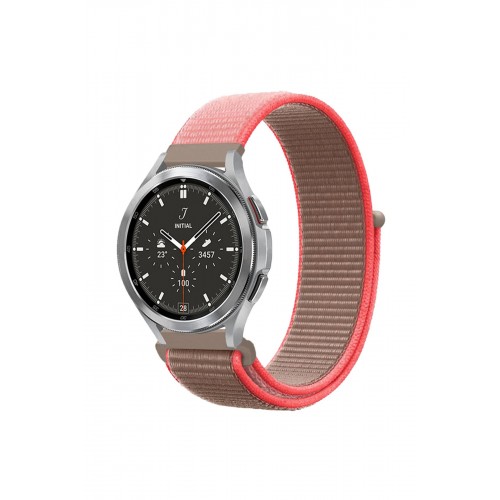Newface Watch 22mm Hasırlı Cırtcırtlı Kordon - Pembe-Gri Newface Watch 22mm Hasırlı Cırtcırtlı Kordon - Pembe-Gri