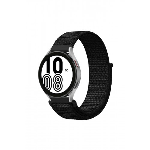 Newface Samsung Galaxy Watch 4 Hasırlı Cırtcırtlı Kordon - Siyah Newface Samsung Galaxy Watch 4 Hasırlı Cırtcırtlı Kordon - Siyah