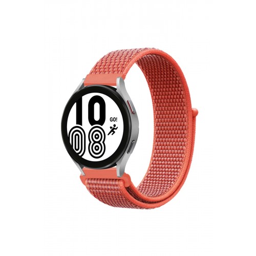 Newface Samsung Galaxy Watch 4 Hasırlı Cırtcırtlı Kordon - Turuncu Newface Samsung Galaxy Watch 4 Hasırlı Cırtcırtlı Kordon - Turuncu