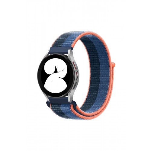 Newface Samsung Galaxy Watch 4 Hasırlı Cırtcırtlı Kordon - Siyah-Mavi Newface Samsung Galaxy Watch 4 Hasırlı Cırtcırtlı Kordon - Siyah-Mavi