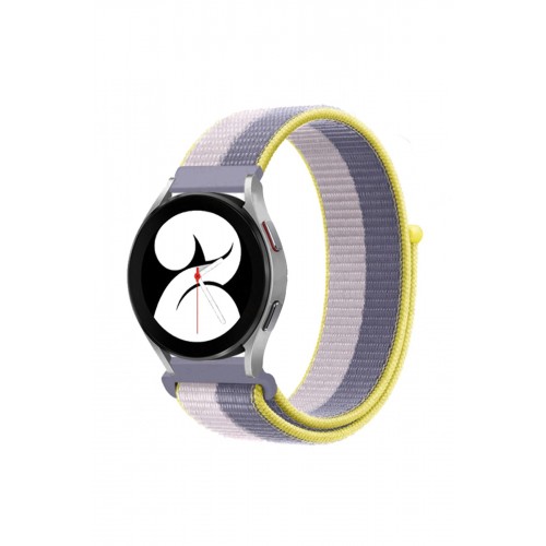 Newface Samsung Galaxy Watch 4 Hasırlı Cırtcırtlı Kordon - Gri-Beyaz Newface Samsung Galaxy Watch 4 Hasırlı Cırtcırtlı Kordon - Gri-Beyaz