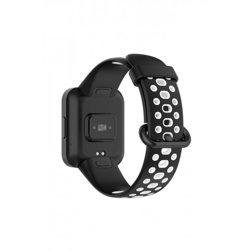 Newface Xiaomi Redmi Watch 2 Spor Delikli Kordon - Siyah-Beyaz Newface Xiaomi Redmi Watch 2 Spor Delikli Kordon - Siyah-Beyaz