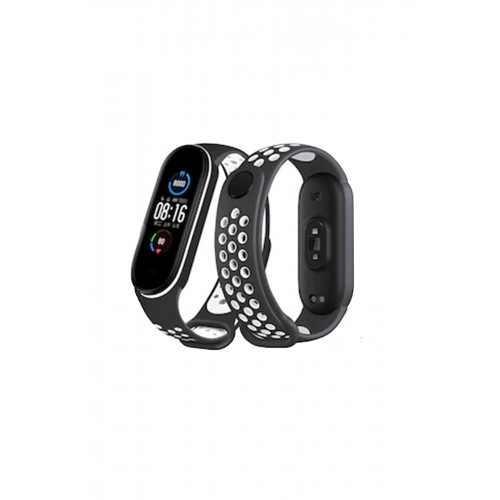 Newface Xiaomi Mi Band 5 Spor Delikli Kordon - Siyah-Beyaz Newface Xiaomi Mi Band 5 Spor Delikli Kordon - Siyah-Beyaz