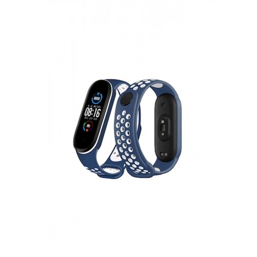 Newface Xiaomi Mi Band 6 Spor Delikli Kordon - Lacivert-Beyaz Newface Xiaomi Mi Band 6 Spor Delikli Kordon - Lacivert-Beyaz