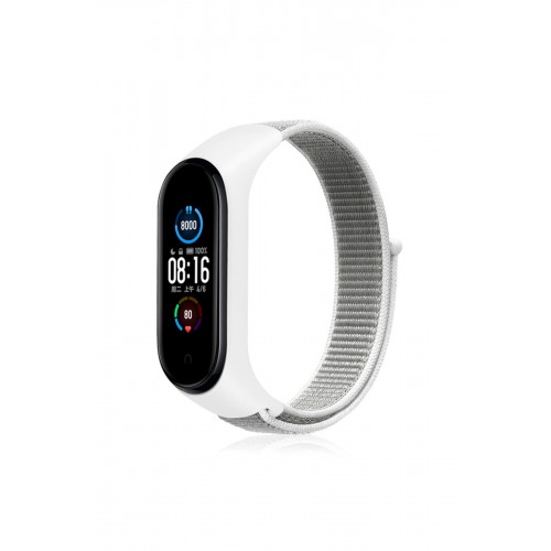 Newface Xiaomi Mi Band 5 Hasırlı Cırtcırtlı Kordon - Beyaz Newface Xiaomi Mi Band 5 Hasırlı Cırtcırtlı Kordon - Beyaz