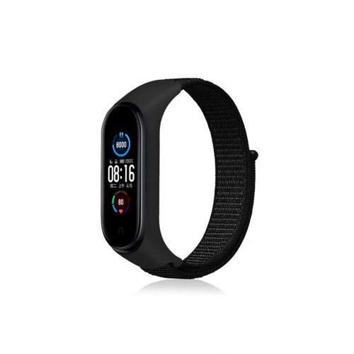 Newface Xiaomi Mi Band 5 Hasırlı Cırtcırtlı Kordon - Siyah Newface Xiaomi Mi Band 5 Hasırlı Cırtcırtlı Kordon - Siyah