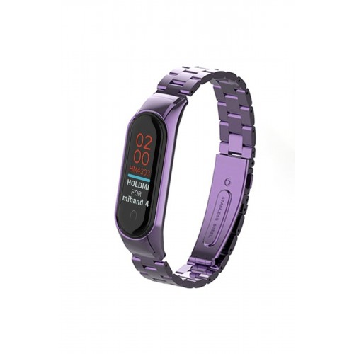 Newface Xiaomi Mi Band 6 Metal Baklalı Kordon - Lila Newface Xiaomi Mi Band 6 Metal Baklalı Kordon - Lila