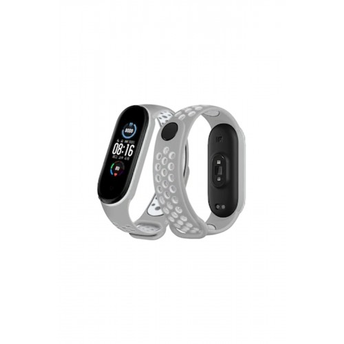 Newface Xiaomi Mi Band 7 Spor Delikli Kordon - Gri-Beyaz Newface Xiaomi Mi Band 7 Spor Delikli Kordon - Gri-Beyaz