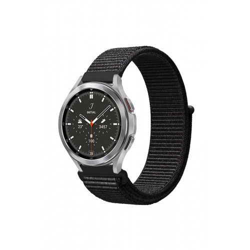 Newface Watch 22mm Hasırlı Cırtcırtlı Kordon - Siyah-Mavi Newface Watch 22mm Hasırlı Cırtcırtlı Kordon - Siyah-Mavi