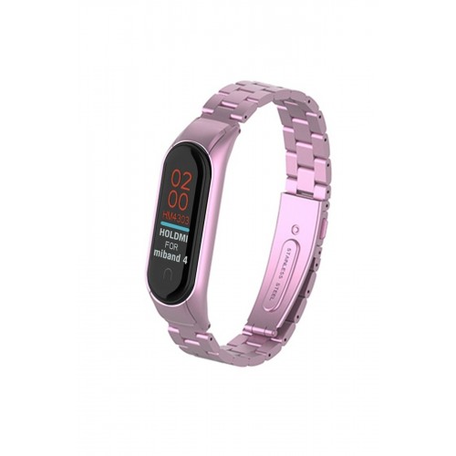 Newface Xiaomi Mi Band 3 Metal Baklalı Kordon - Rose Newface Xiaomi Mi Band 3 Metal Baklalı Kordon - Rose
