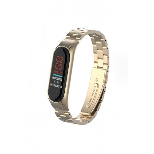 Newface Xiaomi Mi Band 3 Metal Baklalı Kordon - Gold Newface Xiaomi Mi Band 3 Metal Baklalı Kordon - Gold