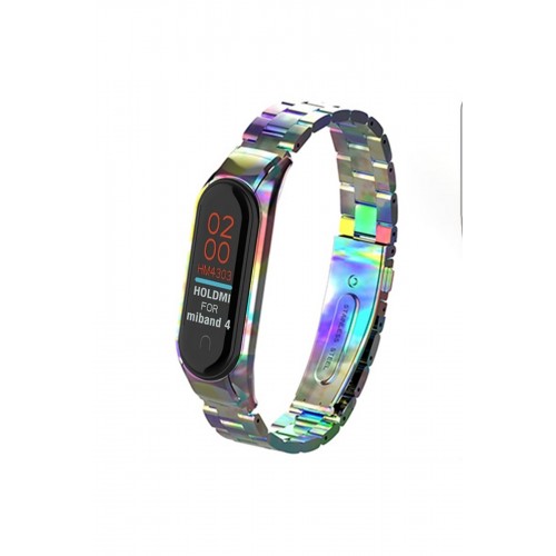 Newface Xiaomi Mi Band 3 Metal Baklalı Kordon - Rainbow Newface Xiaomi Mi Band 3 Metal Baklalı Kordon - Rainbow