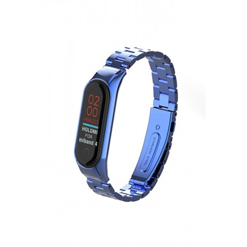 Newface Xiaomi Mi Band 4 Metal Baklalı Kordon - Mavi Newface Xiaomi Mi Band 4 Metal Baklalı Kordon - Mavi
