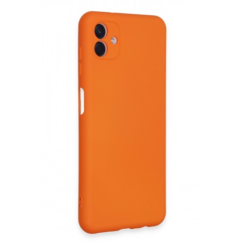 Newface Samsung Galaxy A04E Kılıf Nano içi Kadife Silikon - Turuncu Newface Samsung Galaxy A04E Kılıf Nano içi Kadife Silikon - Turuncu