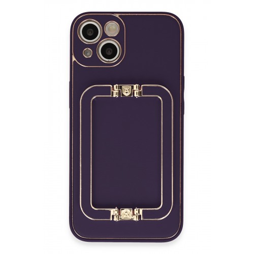 Newface iPhone 14 Kılıf Coco Elit Kapak - Derin Mor Newface iPhone 14 Kılıf Coco Elit Kapak - Derin Mor