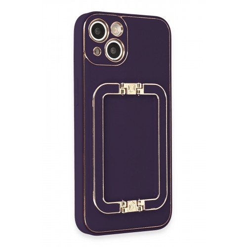 Newface iPhone 14 Kılıf Coco Elit Kapak - Derin Mor Newface iPhone 14 Kılıf Coco Elit Kapak - Derin Mor