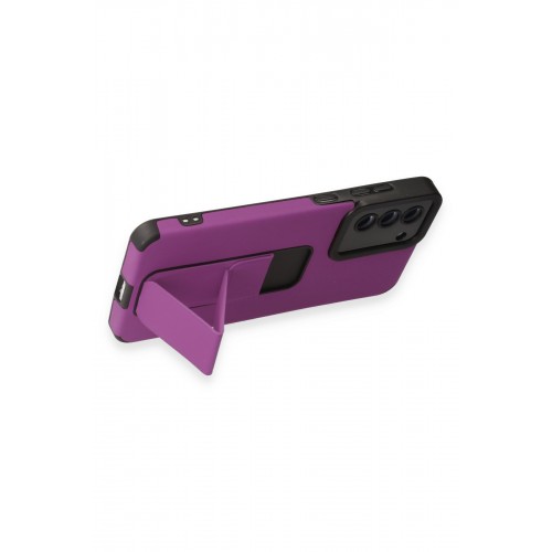 Newface Samsung Galaxy S21 FE Kılıf Mega Standlı Silikon - Mor Newface Samsung Galaxy S21 FE Kılıf Mega Standlı Silikon - Mor