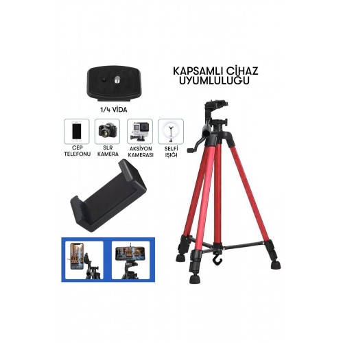 Newface 3366 Tripod - Kırmızı Newface 3366 Tripod - Kırmızı