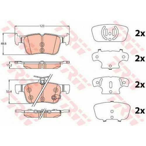 FREN BALATASI ARKA (123 MM) MONDEO V 14- FREN BALATASI ARKA (123 MM) MONDEO V 14-