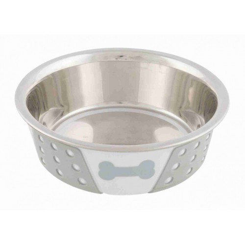 Trixie Köpek Mama Su Kabı Paslanmaz Çelik Silikon 0,75Lt 17cm Beyaz Gri Trixie Köpek Mama Su Kabı Paslanmaz Çelik Silikon 0,75Lt 17cm Beyaz Gri