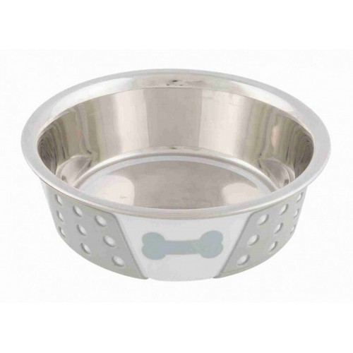Trixie Köpek Mama Su Kabı Paslanmaz Çelik Silikon 0,75Lt 17cm Beyaz Gri Trixie Köpek Mama Su Kabı Paslanmaz Çelik Silikon 0,75Lt 17cm Beyaz Gri