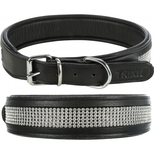 Trixie Köpek Boyun Tasması Deri Üzeri Taşlı 57-66cm 40mm L-XL Siyah Trixie Köpek Boyun Tasması Deri Üzeri Taşlı 57-66cm 40mm L-XL Siyah
