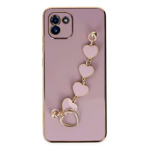 Newface Samsung Galaxy A03 Kılıf Esila Silikon - Mor Newface Samsung Galaxy A03 Kılıf Esila Silikon - Mor