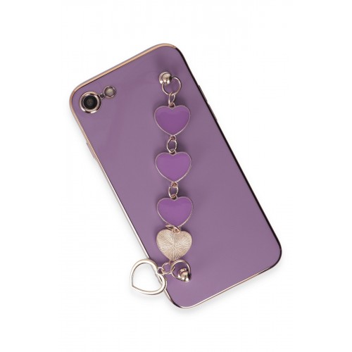 Newface iPhone 8 Kılıf Esila Silikon - Mor Newface iPhone 8 Kılıf Esila Silikon - Mor