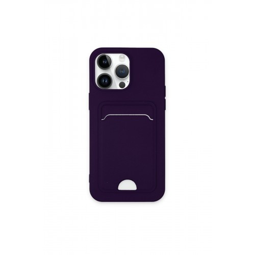 Newface iPhone 14 Pro Kılıf Kelvin Kartvizitli Silikon - Derin Mor Newface iPhone 14 Pro Kılıf Kelvin Kartvizitli Silikon - Derin Mor