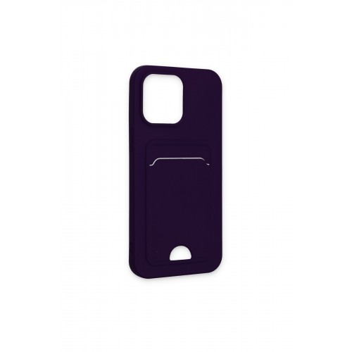 Newface iPhone 14 Pro Kılıf Kelvin Kartvizitli Silikon - Derin Mor Newface iPhone 14 Pro Kılıf Kelvin Kartvizitli Silikon - Derin Mor
