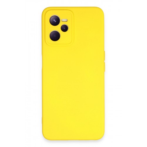 Newface Realme C35 Kılıf Nano içi Kadife Silikon - Sarı Newface Realme C35 Kılıf Nano içi Kadife Silikon - Sarı