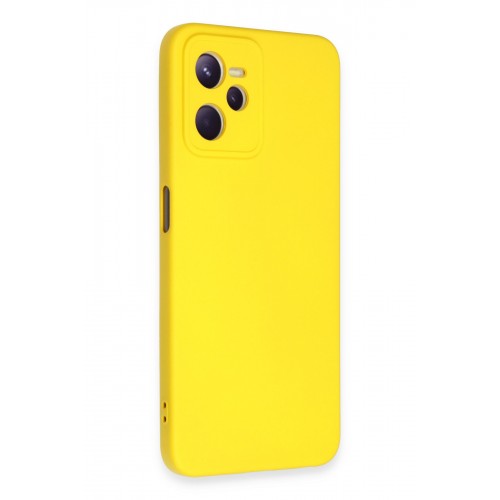 Newface Realme C35 Kılıf Nano içi Kadife Silikon - Sarı Newface Realme C35 Kılıf Nano içi Kadife Silikon - Sarı
