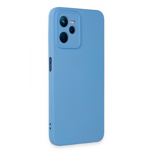Newface Realme C35 Kılıf Nano içi Kadife Silikon - Mavi Newface Realme C35 Kılıf Nano içi Kadife Silikon - Mavi