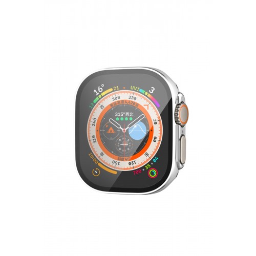 Newface Apple Watch Ultra 49mm Legend Camlı Kasa Ekran Koruyucu - Gümüş Newface Apple Watch Ultra 49mm Legend Camlı Kasa Ekran Koruyucu - Gümüş