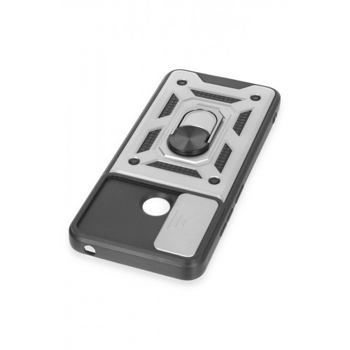 Newface Xiaomi Redmi 12C Kılıf Pars Lens Yüzüklü Silikon - Gümüş Newface Xiaomi Redmi 12C Kılıf Pars Lens Yüzüklü Silikon - Gümüş