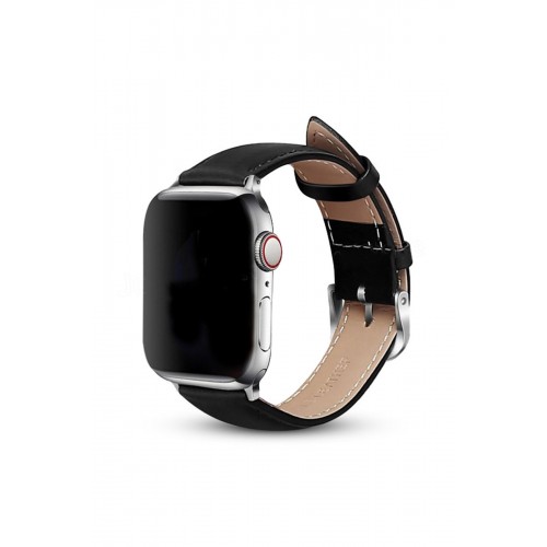 Newface Apple Watch 44mm NL26 Deri Kordon - Siyah Newface Apple Watch 44mm NL26 Deri Kordon - Siyah