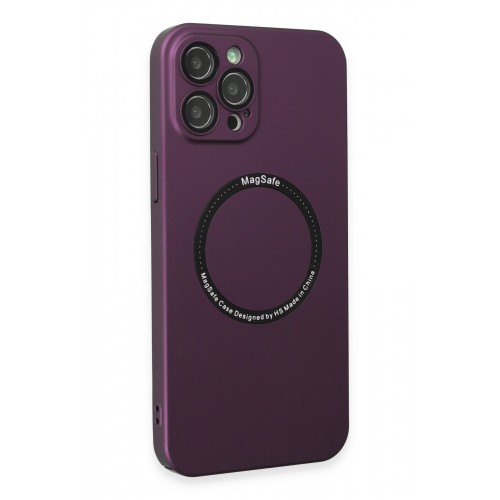 Newface iPhone 12 Pro Max Kılıf Jack Magneticsafe Lens Silikon - Mürdüm Newface iPhone 12 Pro Max Kılıf Jack Magneticsafe Lens Silikon - Mürdüm