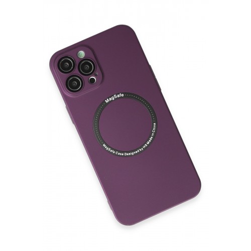 Newface iPhone 12 Pro Max Kılıf Jack Magneticsafe Lens Silikon - Mürdüm Newface iPhone 12 Pro Max Kılıf Jack Magneticsafe Lens Silikon - Mürdüm