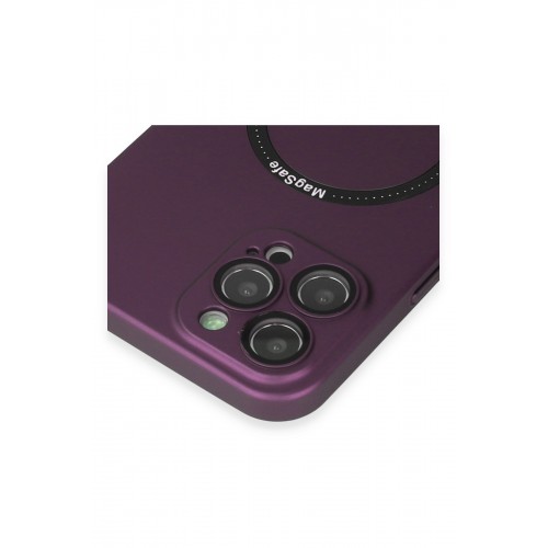 Newface iPhone 12 Pro Max Kılıf Jack Magneticsafe Lens Silikon - Mürdüm Newface iPhone 12 Pro Max Kılıf Jack Magneticsafe Lens Silikon - Mürdüm