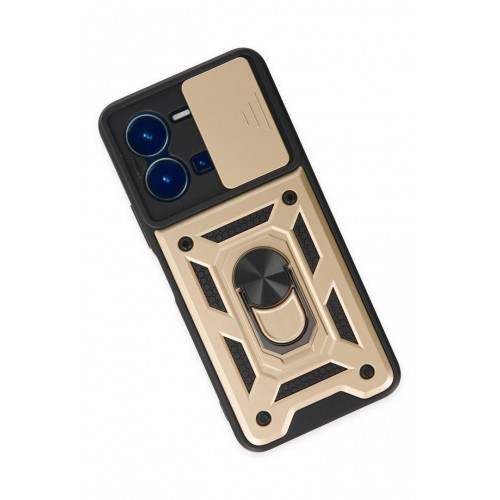 Newface Vivo Y35 Kılıf Pars Lens Yüzüklü Silikon - Gold Newface Vivo Y35 Kılıf Pars Lens Yüzüklü Silikon - Gold