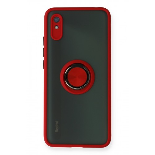 Newface Xiaomi Redmi 9A Kılıf Montreal Yüzüklü Silikon Kapak - Kırmızı Newface Xiaomi Redmi 9A Kılıf Montreal Yüzüklü Silikon Kapak - Kırmızı