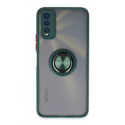 Newface Vivo Y20 Kılıf Montreal Yüzüklü Silikon Kapak - Yeşil Newface Vivo Y20 Kılıf Montreal Yüzüklü Silikon Kapak - Yeşil