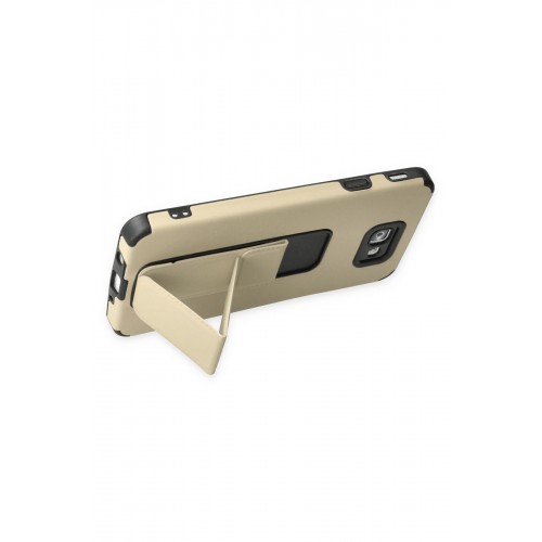 Newface Samsung Galaxy J7 Prime Kılıf Mega Standlı Silikon - Gold Newface Samsung Galaxy J7 Prime Kılıf Mega Standlı Silikon - Gold