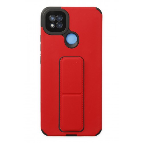 Newface Xiaomi Redmi 9C Kılıf Mega Standlı Silikon - Kırmızı Newface Xiaomi Redmi 9C Kılıf Mega Standlı Silikon - Kırmızı