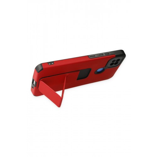 Newface Xiaomi Redmi 9C Kılıf Mega Standlı Silikon - Kırmızı Newface Xiaomi Redmi 9C Kılıf Mega Standlı Silikon - Kırmızı