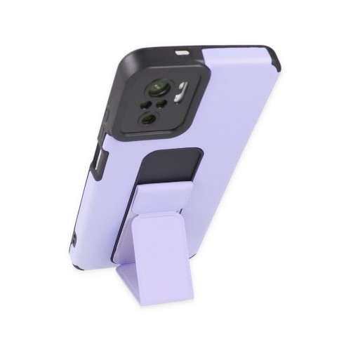 Newface Xiaomi Redmi Note 10 Kılıf Mega Standlı Silikon - Lila Newface Xiaomi Redmi Note 10 Kılıf Mega Standlı Silikon - Lila