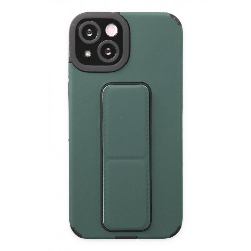 Newface iPhone 14 Kılıf Mega Standlı Silikon - Yeşil